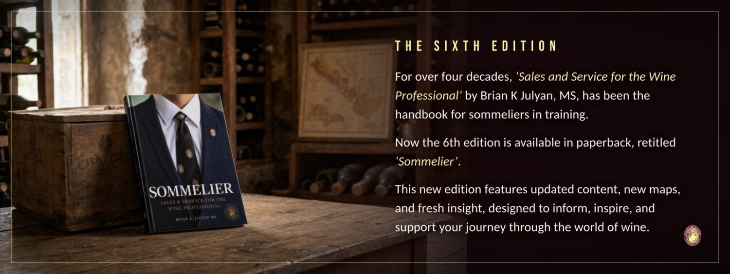 NOW IN PAPERBACK SOMMELIER For over four decades, 'Sales and Service for the Wine Professional' by Brian K Julyan, MS, has been the handbook for sommeliers in training. Now the 6th edition is available in paperback, retitled 'Sommelier'. This new edition features updated content, new maps, and fresh insight, designed to inform, inspire, and support your journey through the world of wine.